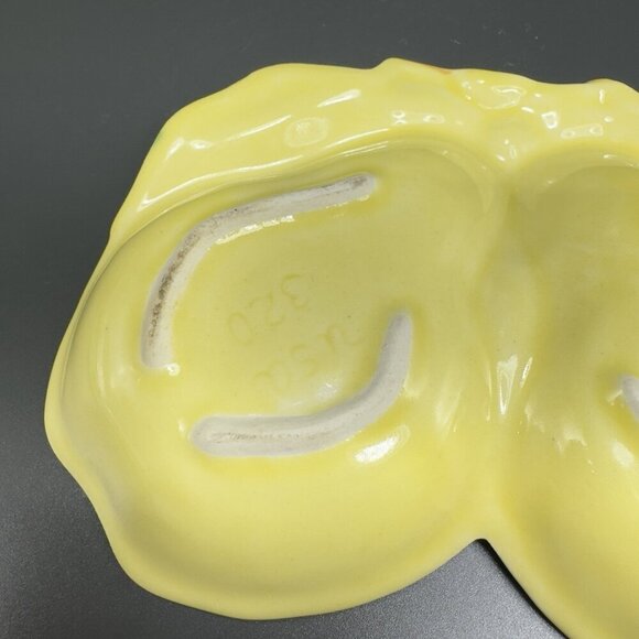 California USA Pottery Pearl Fruit Divided Dish Tray Sauce Bowl Set 2 Vintage - Picture 6 of 14